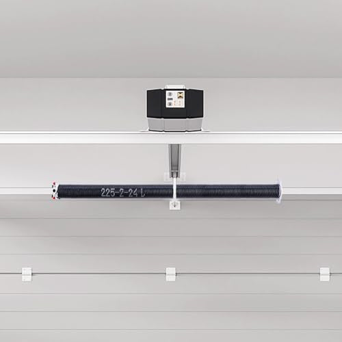VEVOR Garage Door Torsion Springs, Pair of 0.225 x 2 x 24 in, 16000 Cycles, Electrophoresis Black Coated for Replacement, Garage Door Springs with Non-Slip Winding Bars, Gloves and Mounting Wrench