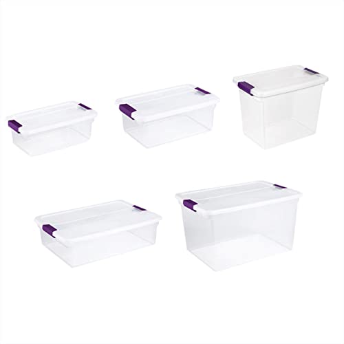 Sterilite 17531712 Clearview Storage Box With Latched Lid - 15 Qt. 17"L x 11-1/8"W x 6-1/2"H - Lot of 12