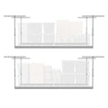 2-Pack 4 x 8 MonsterRax Overhead Garage Storage Rack, Ceiling Racks for Garage, Organization Shelving, Adjustable Hanging Shelf, White, 24"-45" Height Adjustment,