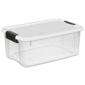 Sterilite 24-Pack Ultra Latching Box, Storage Bins with Lids, Clear Plastic, 18 Quart - Heavy-Duty Organizing Containers for Closet, Bathroom, and Office