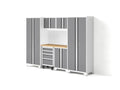 NewAge Products Bold Series 7 Piece Set, Garage Cabinets, White with Stainless Steel Worktop, 54871
