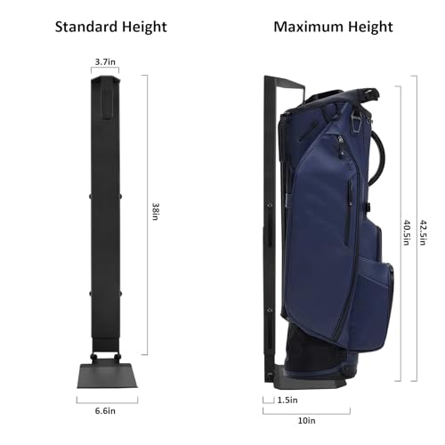 Krotour Wall Mount Golf Bag Storage Stand Organizer Rack for Garage, Air Spring Sliding System Single Golf Bag Holder for Wall, Golf Storage Organizer for Golfing Clubs, Home, Basement