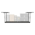 SafeRacks 3x8 Overhead Garage Storage Rack - 500 Pound Weight Capacity Height Adjustable Steel Ceiling-Mounted Rack with Accessories (Hammertone) (24"-45")