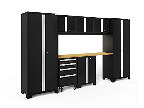 NewAge Products Bold Series Black 8 Piece Set, Garage Cabinets, 63108