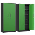 INTERGREAT Metal Lockable Storage Cabinet, 72” Storage Cabinet with 2 Doors and 4 Adjustable Shelves for Office, Home, Garage, Pantry (Assembly Required, Black Green)