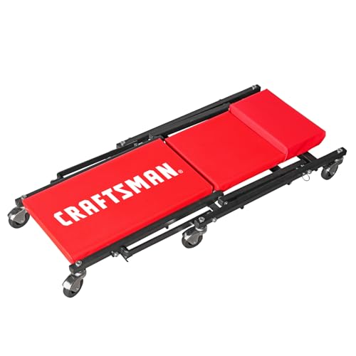 Torin Craftsman 36" Rolling Foldable Automotive Creeper,Car Creeper,2-in-1 Garage Shop Creeper for Auto Repair,300 Lbs Capacity,Red