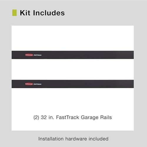 Rubbermaid FastTrack Wall Mounted Storage and Organization System Rail Horizontal 48" 2-Pack Holds up to 1750 pounds Each Rail for Home/Garage Storage and Organization