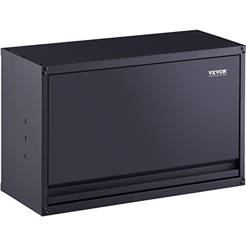 VEVOR Metal Storage Cabinet, 120lbs Load Capacity per Shelf, 20'' Tall Wall-Mounted Powder-Coating Steel Garage Cabinet with Adjustable Shelf, Press to Close & Open Door Perfect for Office Garage Tool
