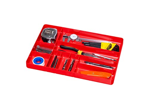 Ernst MFG 10 Compartment Drawer Organizer: Heavy Duty Stackable Tray for Automotive Tool Organization -Low Profile Toolbox - Nuts and Bolts, Tools, Parts, Easy to Clean - Black - Made in the USA