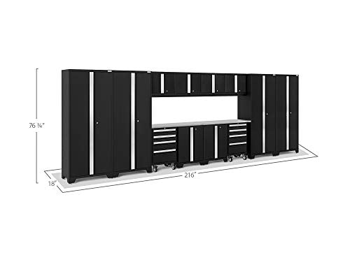NewAge Products Bold Series Black 14 Piece Set, Garage Cabinets, 63266