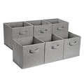 Amazon Basics Collapsible Fabric Storage Cube Bins Organizer with Handles for Organizing, Sturdy, Gray, 13 x 13 x 13 inch, 6-Pack