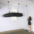 Teal Triangle Heavy Duty Elite Cargo Box Hoist, Easy-Lift Garage Pulley System, Holds 150 lbs, Fits 8-Foot Ceilings, Patented No-Slip Strap, No Setup Required