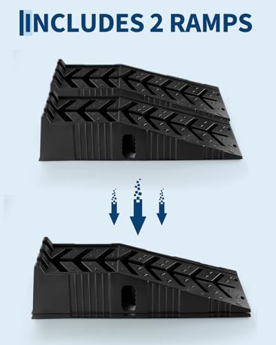 Heavy Duty Car Ramps, 2 PCS 16000 lbs GVW Capacity, 7.6 in Lift Height