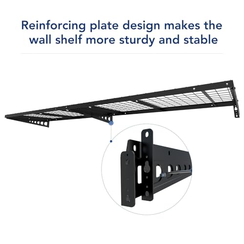 FLEXIMOUNTS 2 Pack 2x4ft Garage Storage 24x48 inch Heavy Duty Bike Wall Shelving Rack, 660lbs Total Weight Capacity, Black, Pro Series