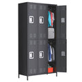 Towallmark Metal Storage Locker with 6 Doors, Metal Locker for Employees with 18 Hooks for Garage School Office Gym Home, Assembly Required, Black