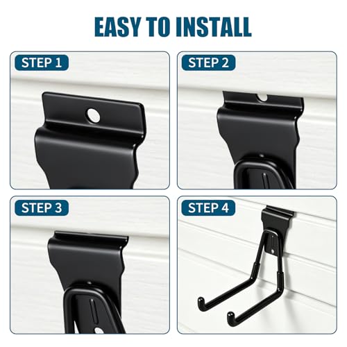 Dmprosel 34PCS Slatwall Accessories Set, Includes 4 Pack Slatwall Baskets, 22 Pack Heavy Duty Slatwall Hooks Set with 2 Straps and 6 Pack Slatwall Bins for Garage Slat Wall Organizer Storage Systems