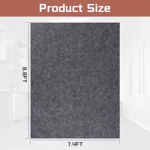 Garage Mats Oversize Garage Floor Paking Mat for Under Car, 7.4 x 8.4 Ft Non-Slip Gray Garage Flooring Carpets, Absorbent Oil Garage Parking Mat, Waterproof Mats