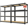 DurayLoly 3000 LBS Heavy Duty Shelving, 4-Tier Metal & Wood Garage Shelving Unit, Adjustable Metal Storage Shelves, 2-Pack Utility Rack Shelf for Basement, Pantry, Kitchen 35.6" W x 60.1" H x 12.1" D
