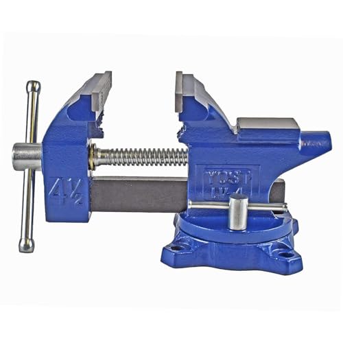 Yost Vises LV-4 Homeowner's Vise | 4.5 Inch Jaw Width with a 3 Inch Jaw Opening Home Vise | Secure Grip with Swivel Base | Blue