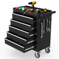 Granper 5-Drawer Rolling Tool Chest, Tool Box with 4 Wheels and Drawers, High Capacity Detachable Mobile Tool Storage Cabinet for Garage, Workshop, Mechanics and Repair Room (Black)
