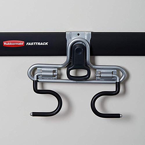 Rubbermaid Fasttrack Wall Double S Hook 2 Handle Garage Storage Organizer Rack for Hand Tools (4 Pack)