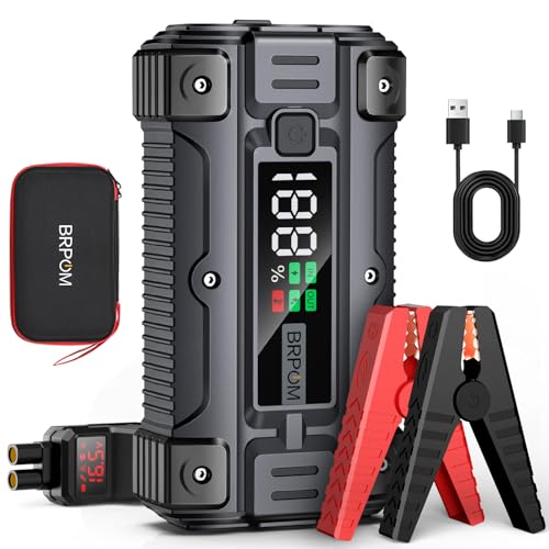 Car Jump Starter, 8000A Peak (Up to All Gas or 10.0L Diesel Engine, 50 Times) 12V Auto Booster Battery Charger Jump Box with Quick Charger Smart Jump Cables with LED Screen