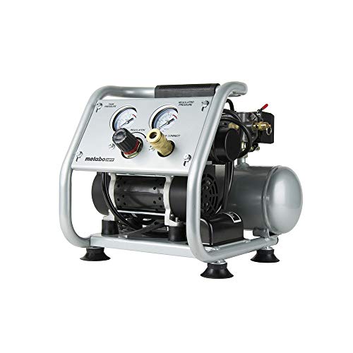 Metabo HPT Quiet Air Compressor, Portable 1 Gallon Oil-Free Air Compressor, Ultra-Quiet Operation at 59 dB, Universal Quick Coupler for Fast Tool Changes, Compact and Lightweight, EC28M