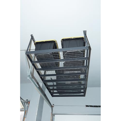 Klutch Overhead Garage Storage Rack — Adjustable Height, 96in.L x 48in.D x 23–37in.H