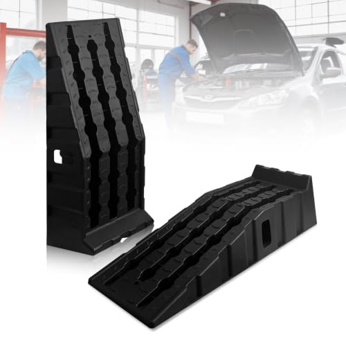 TARNANVEL 2 Pack Car Ramps for Oil Changes and Lfit, 16000 Lbs Capacity Heavy-Duty Car Lifts for Home Garage or Shop Portable 6.8 Inch Lift Car Ramps with Anti Slip Grooves
