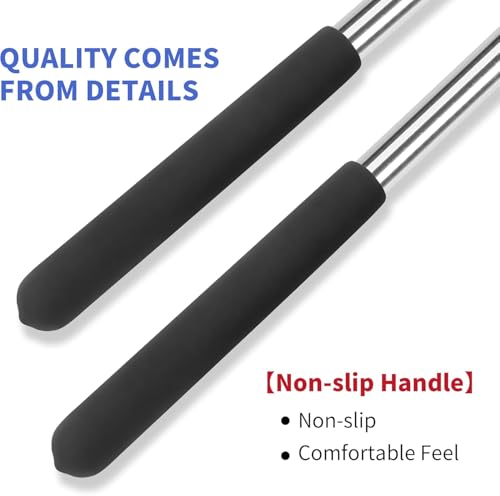GarageSpringF2C Garage Door Winding Bars, 2-Pack 17.3-Inch Torsion Spring Tool with Non-Slip Handles, Solid Steel Winding Rods for Adjustment and Replacement