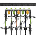 Housolution Bike Storage Rack 48Inch for 6 Bikes + 5 Helmets, 500lbs Capacity, Heavy Duty Steel Bicycle Wall Mount Hanger for Garage Storage, Bike Hooks, Bicycle Storage, Bike Wall Mount, Black
