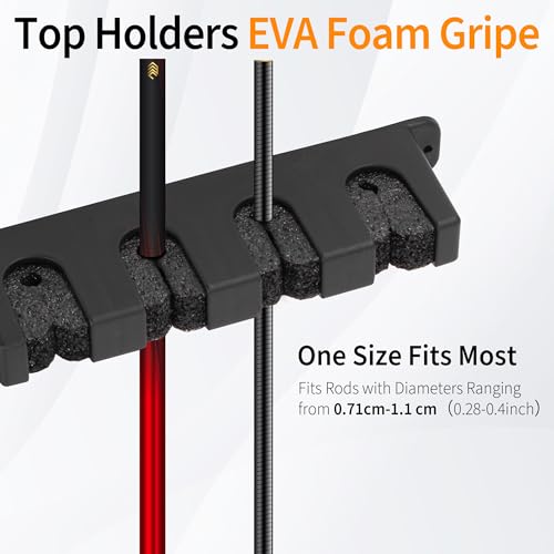 Xproutdoor Fishing Rod Holder Wall, Vertical/Horizontal Fishing Rod Holder, Rod Stands Fishing Rods, Fishing Rod Stands for Family Wall Garage Storage 6 Fishing Rods