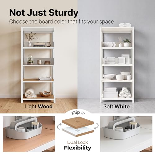 HOMEDANT 32" W Pegboards Storage Rack 5-Tier Heavy Duty Boltless Metal Utility Shelving Unit for Pantry Garage 2Pack