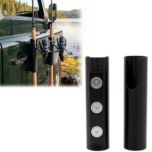 Magnetic Fishing Rod Holder for Car (2 Pcs),No-Drill Truck Bed Fishing Rod Holder,Magnetic Car Fishing Rod Holder for Truck, SUV, Garage Door & Golf Cart, Wall-Mounted Fishing Rod Storage Rack