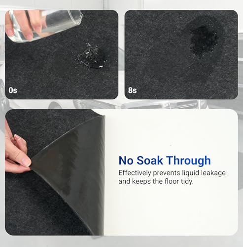 FLEXIMOUNTS 4'11" x 3' Garage Floor Mat Oil Spill Mat, Waterproof Garage Flooring for Cars & SUVs,Absorbent, Slip-Resistant, Quick Dry Carpet Fabric