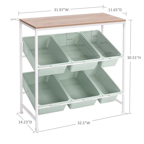 Seville Classics 6-Bin Organizer, 32.5" W x 14.23" D x 30.51" H
