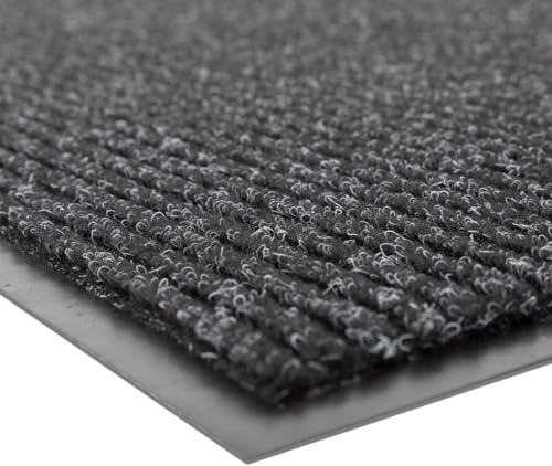 Notrax 109 Industrial Door Mat, 3' x 5' Entrance Mat, Heavy Duty Commercial Rug for Businesses, Welcome Lobbies, Garage, and Mudroom, Made in the USA, Charcoal Black, Brush Step 109S0035CH