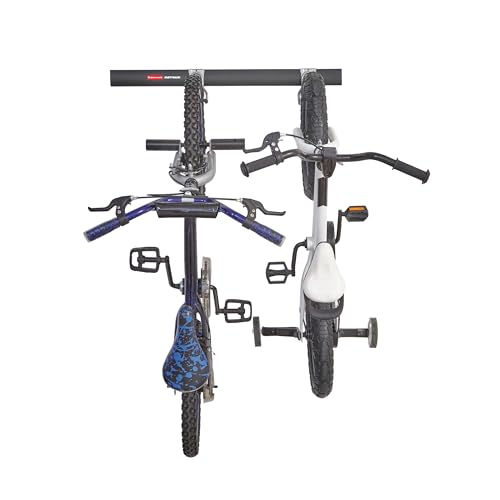 Rubbermaid FastTrack Garage Storage Bike Storage Kit, 3 Piece, All in One Rail Hook Kit Organizer, Heavy Duty Organization for Home/Garage/Wall/Shed