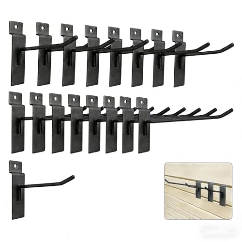 ZHLZHL 60 Pack Slatwall Hooks,4/6/8 Inch Heavy Duty Slat Wall Hooks Different Size Black Slatwall Accessories,peg Hooks for slatwall for Garages,Retail Stores