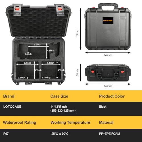 Case for Dewalt Oscillating Multi Tool - Waterproof Hard Tool Box for Dewalt Multi-Tool: DCS356B | DCS354B | DCS353B, Power Tool Kit Bag for Dewalt 20V Max Oscillating Tool/Battery/Charger (Case Only)
