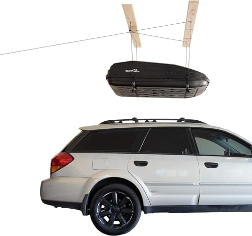 HARKEN Hoister Lightweight Cargo Carrier Overhead Garage Storage 4-Point Hoist System for 60lb Carriers, Kayaks, Canoes, Storage (60lb max load,16ft.Ceiling), Model 7801.16