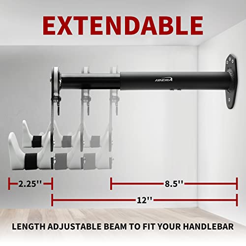 Ibera Horizontal Wall Mount Hanger, Indoor Bicycle Hook Holder Storage Rack for Home or Garage, 45 Degree Adjustable Angle to Keep Bike Level