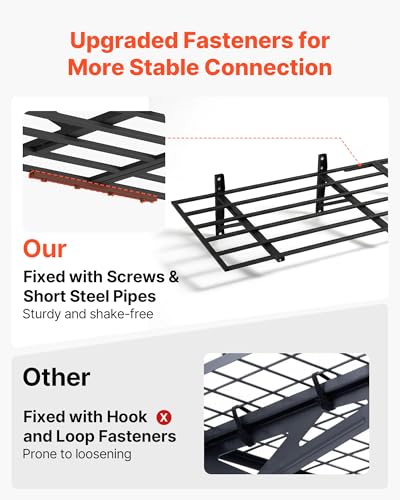 VEVOR 2-Pack Heavy Duty Garage Wall Shelving, 2 x 6 ft Steel Wall Mounted Shelving Unit, 24 x 72 Inch Per Shelf Floating Storage Metal Rack for Garage, 1600 lbs Total Weight Capacity