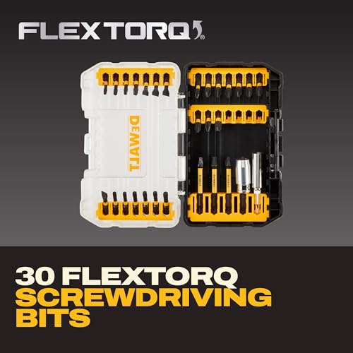 DEWALT Screwdriver Bit Set, 100 Pc Impact Driver Bit Set with Drill Bits, Magnetic Holder and Nut Drivers, FlexTorq Impact Ready, ToughCase Included (DWA2FTS100)