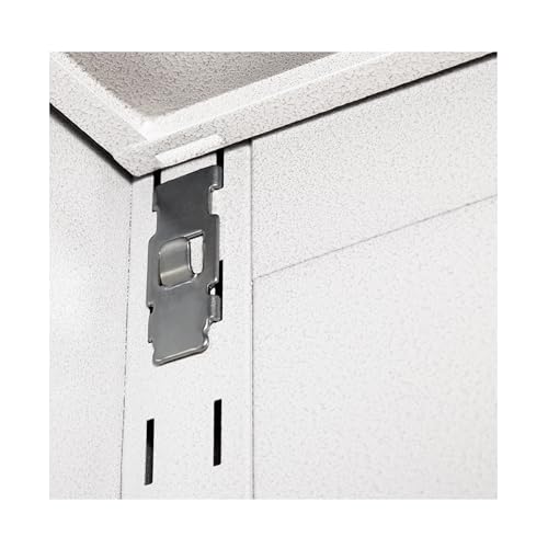 Seville Classics UltraHD 2-Piece Heavy Duty Mega Solid Steel Metal 2-Door Lockable Stacker Wall Storage, Cabinet Set Organizer for Garage, Office, Classroom, White, 36" W x 18" D x 90.5" H