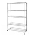 Seville Classics UltraDurable Heavy Duty NSF Solid Steel Wire Rack Storage Unit Organizer for Garage, Warehouse, Office, Restaurant, Classroom, Kitchen, 5-Tier Shelving, 48" W x 18" D