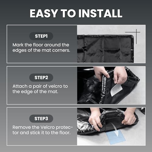 DremGara 7'9" x 18' Heavy-Duty Garage Floor Mat - 610GSM Commercial-Grade PVC Containment Mat with 1.2" Raised Edges to Trap Water, Mud, Snow & Oil, Waterproof Garage Floor Mat for Cars, Non-Slip