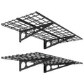 FLEXIMOUNTS 2-Pack 2x4ft 24-inch-by-48-inch Wall Shelf Garage Storage Rack Wall Mounted Floating Shelves, Black, Classic Series