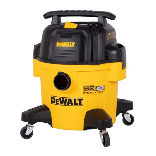DEWALT STEALTHSONIC Wet Dry Shop Vac 6 Gallon, Shop Vacuum Wet and Dry 5 HP, Ultra Quiet Shopvac with Powerful Suction, Wet Dry Vacuum Cleaner for Home, Garage, Workshop, Jobsite, DXV06P-QT