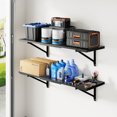 FLEXIMOUNTS 2-Pack 1x3ft Wall Mounted Garage Shelving, 14x38-inch